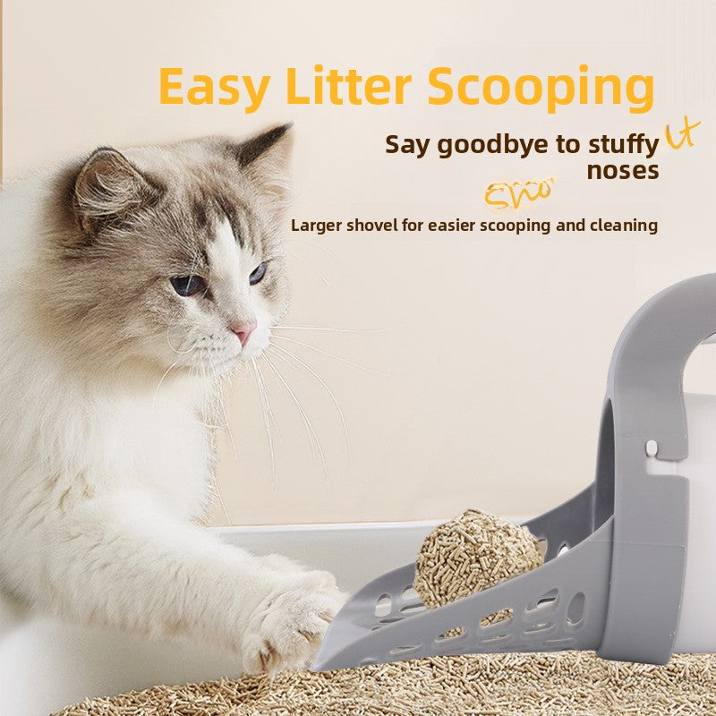 Pet Litter Scoop with Trash Bin Large Capacity Filter Scooper for Cats and Dogs
