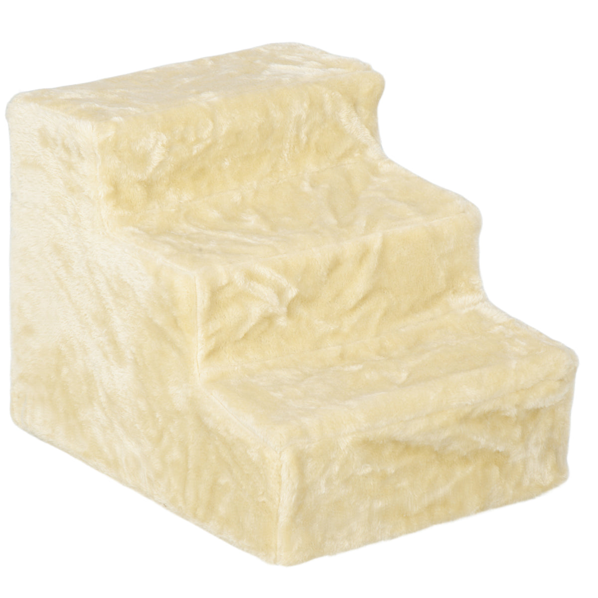 Escalier pour Chien à 3 Marches, Escalier pour Chat, Échelle Antidérapante pour Animaux, 46 x 35 x 35 cm, Beige