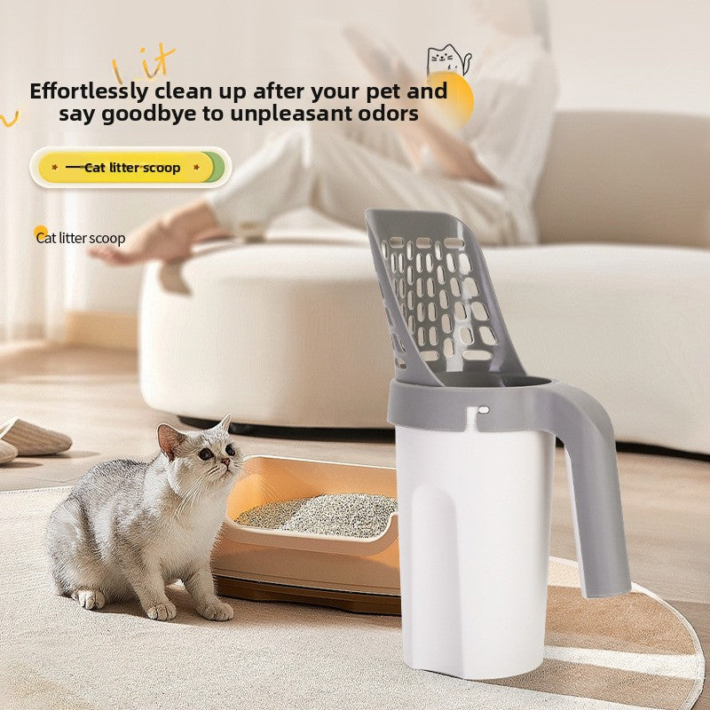Pet Litter Scoop with Trash Bin Large Capacity Filter Scooper for Cats and Dogs
