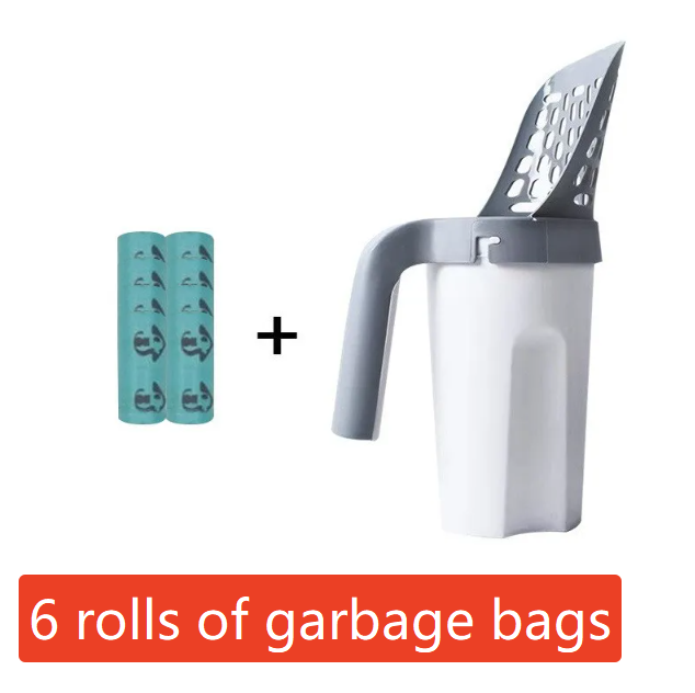 Pet Litter Scoop with Trash Bin Large Capacity Filter Scooper for Cats and Dogs