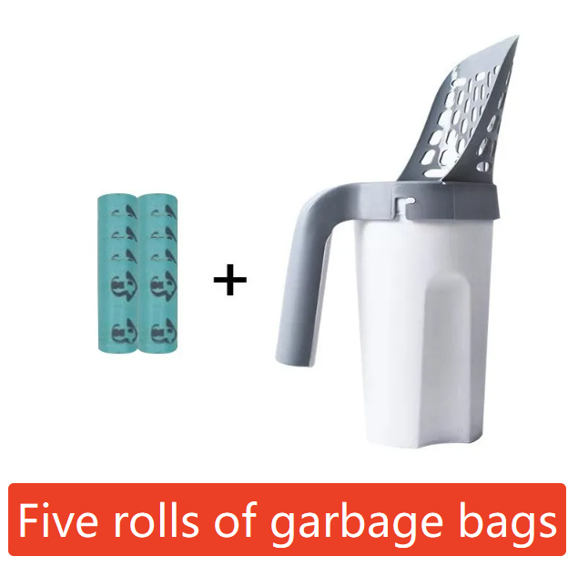 Pet Litter Scoop with Trash Bin Large Capacity Filter Scooper for Cats and Dogs