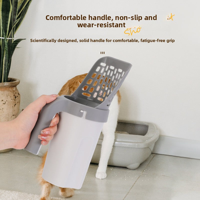 Pet Litter Scoop with Trash Bin Large Capacity Filter Scooper for Cats and Dogs