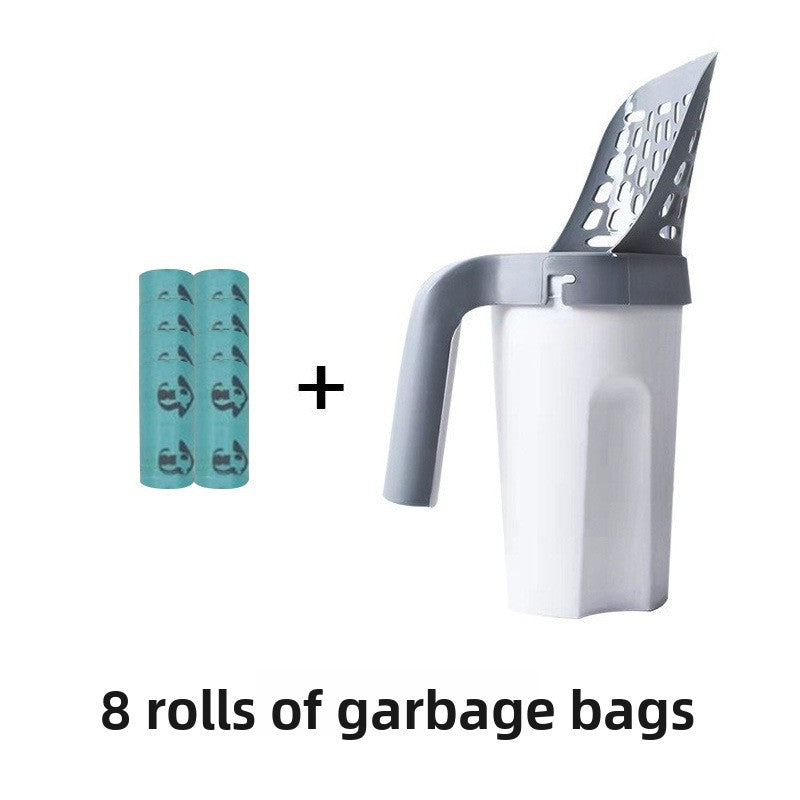 Pet Litter Scoop with Trash Bin Large Capacity Filter Scooper for Cats and Dogs