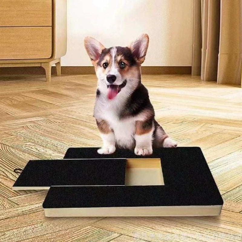 Solid Wood Pet Scratching Board with Nail Grinder