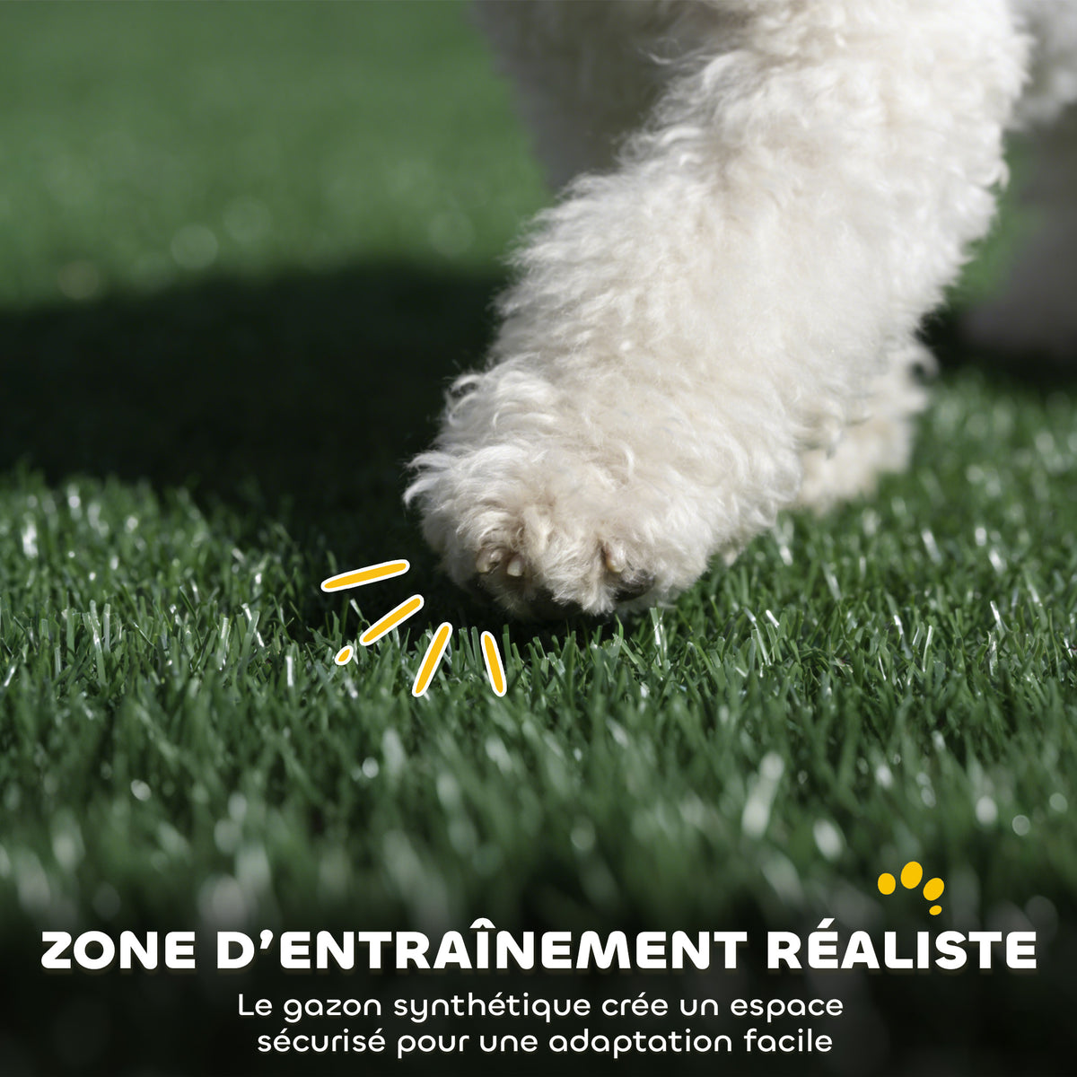 Toilette pour Chien avec Gazon Artificiel, Parois Hautes et Plateau Coulissant, Système de Drainage, 75x51x36,5cm, Noir