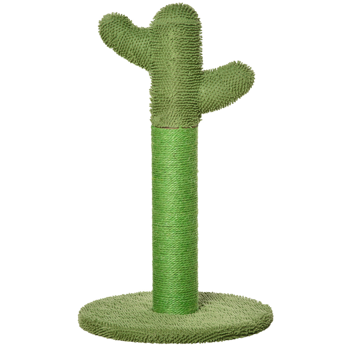 Griffoir pour chat d'intérieur en forme de cactus, arbre à chat en sisal résistant avec base, 40 x 40 x 65 cm, vert