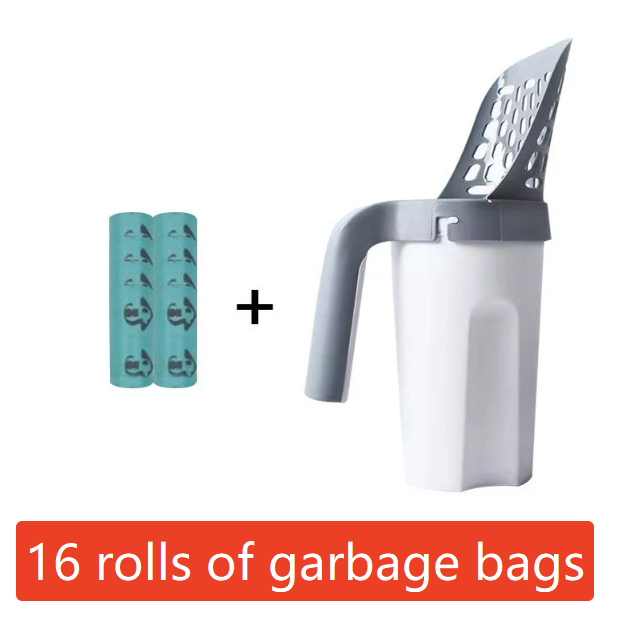 Pet Litter Scoop with Trash Bin Large Capacity Filter Scooper for Cats and Dogs