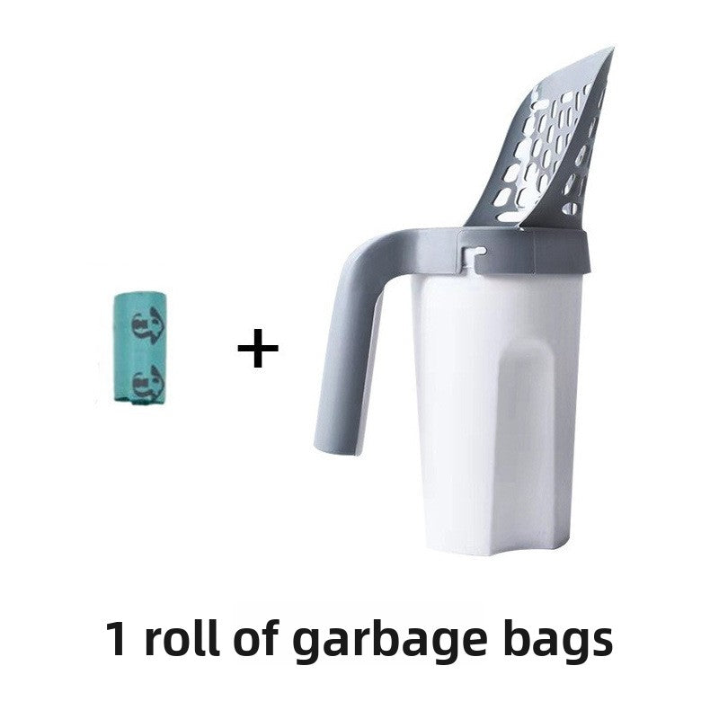 Pet Litter Scoop with Trash Bin Large Capacity Filter Scooper for Cats and Dogs