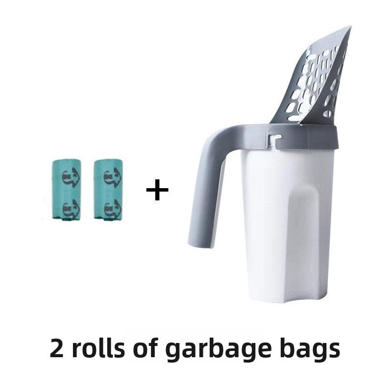 Pet Litter Scoop with Trash Bin Large Capacity Filter Scooper for Cats and Dogs