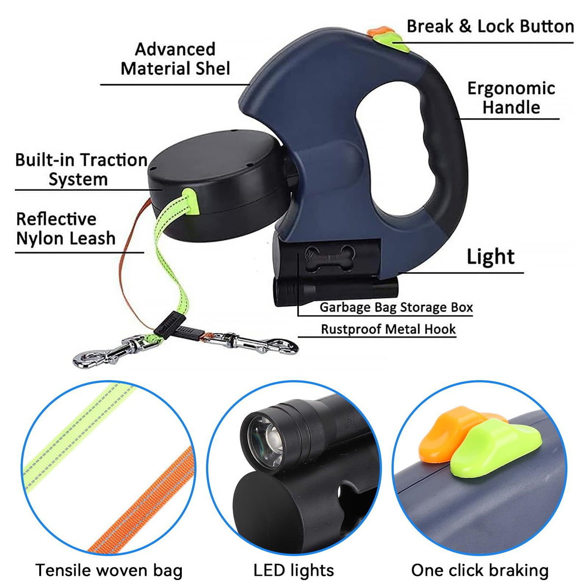 Two-headed dog leash