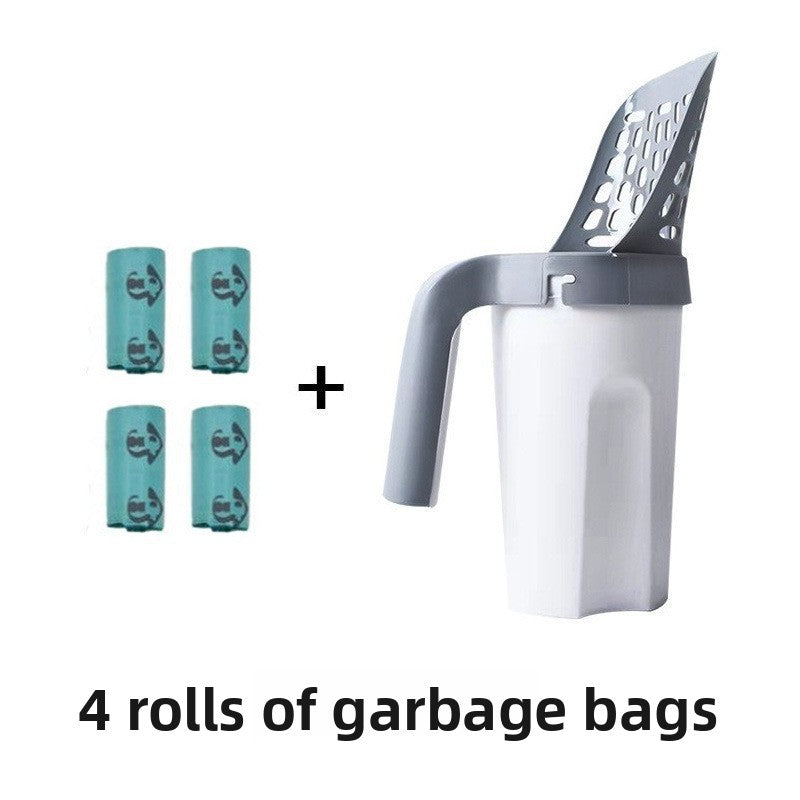 Pet Litter Scoop with Trash Bin Large Capacity Filter Scooper for Cats and Dogs